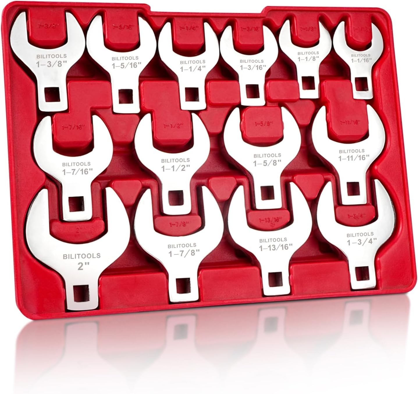 Durable 14-Piece Crowfoot Wrench Set with Chrome Finish for Tight Spaces