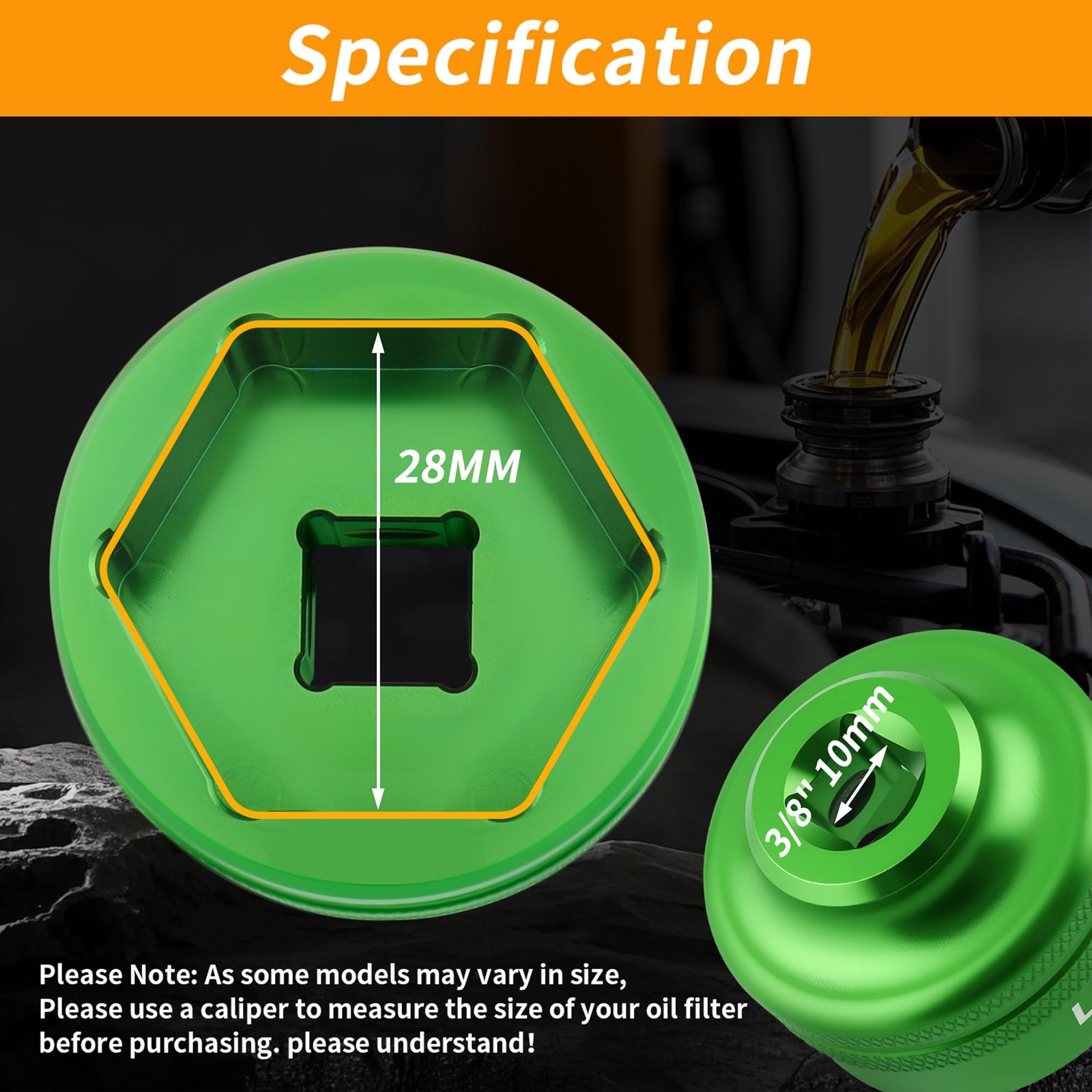 28MM Oil Filter Socket for Cummins 3/8 Drive Dodge Ram 6.7L Fuel Removal Tool