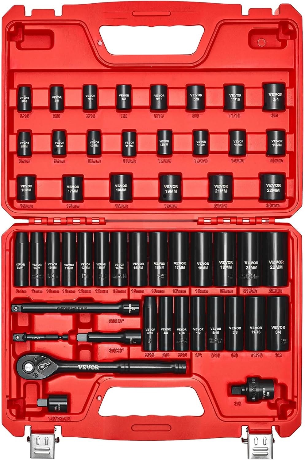 Efficient 50-Piece Impact Socket Set – 6 Point, CR-V Finish & Durable Design
