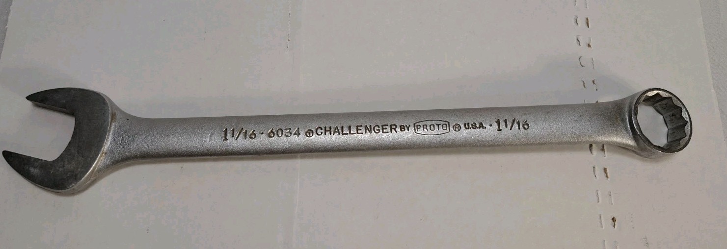 Challenger By Proto Combination Wrench 1- 1/16″ Made In USA 6034