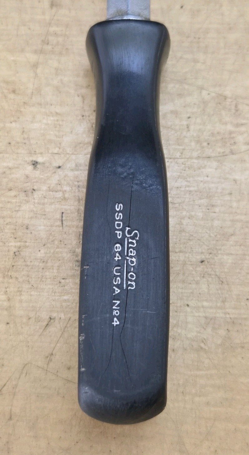 Vintage Snap On SSDP64-#4 Phillips Tip X 6″ Long Blade Black Handle Screwdriver