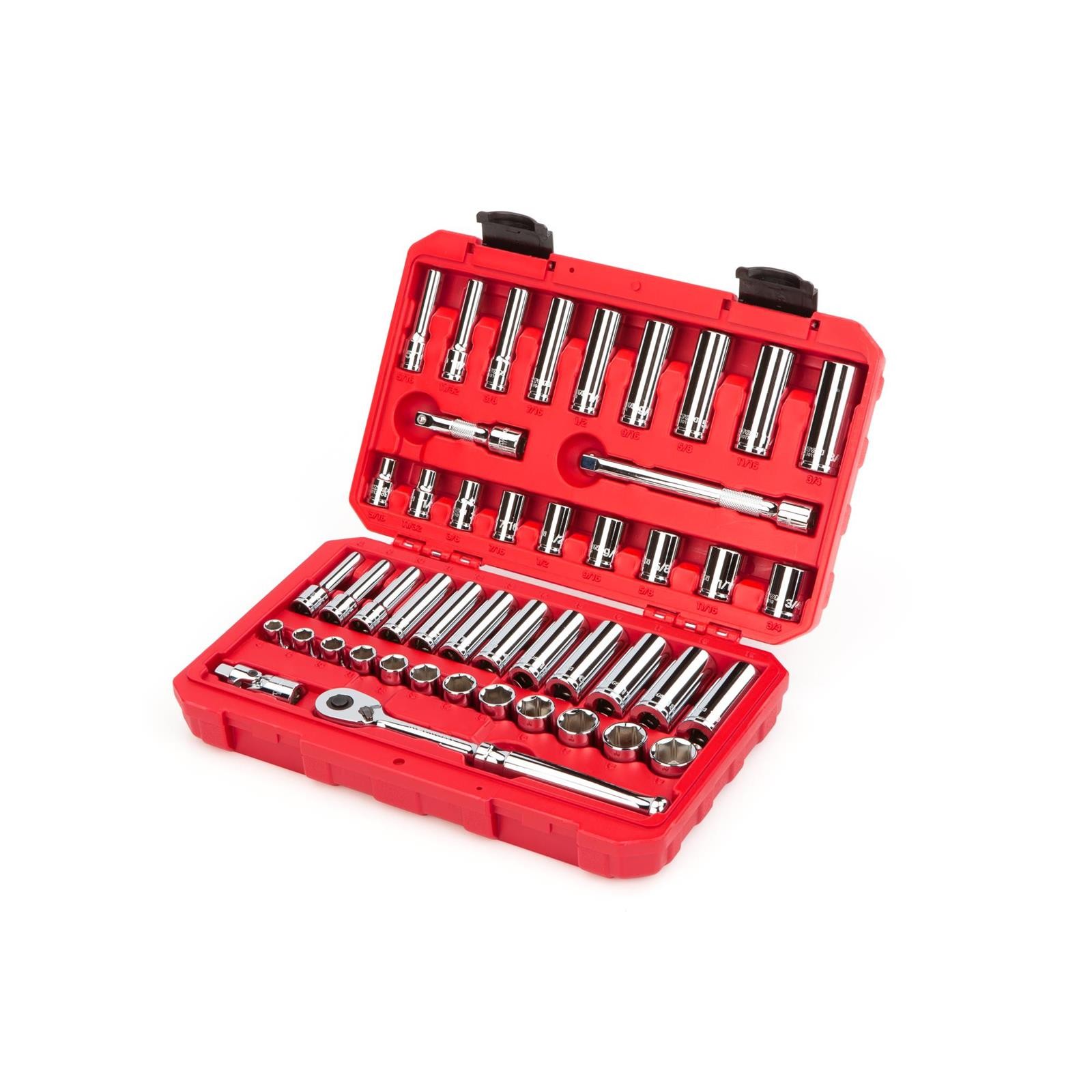 Tekton SKT15301 3/8″ Drive 6-Point Socket/Ratchet Set, 46-Piece