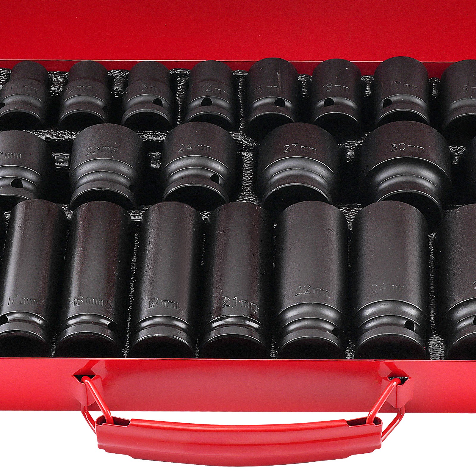 35PCS 1/2″ Deep Impact Socket Set Drive 6 Point Metric Garage Tool 8 – 32mm