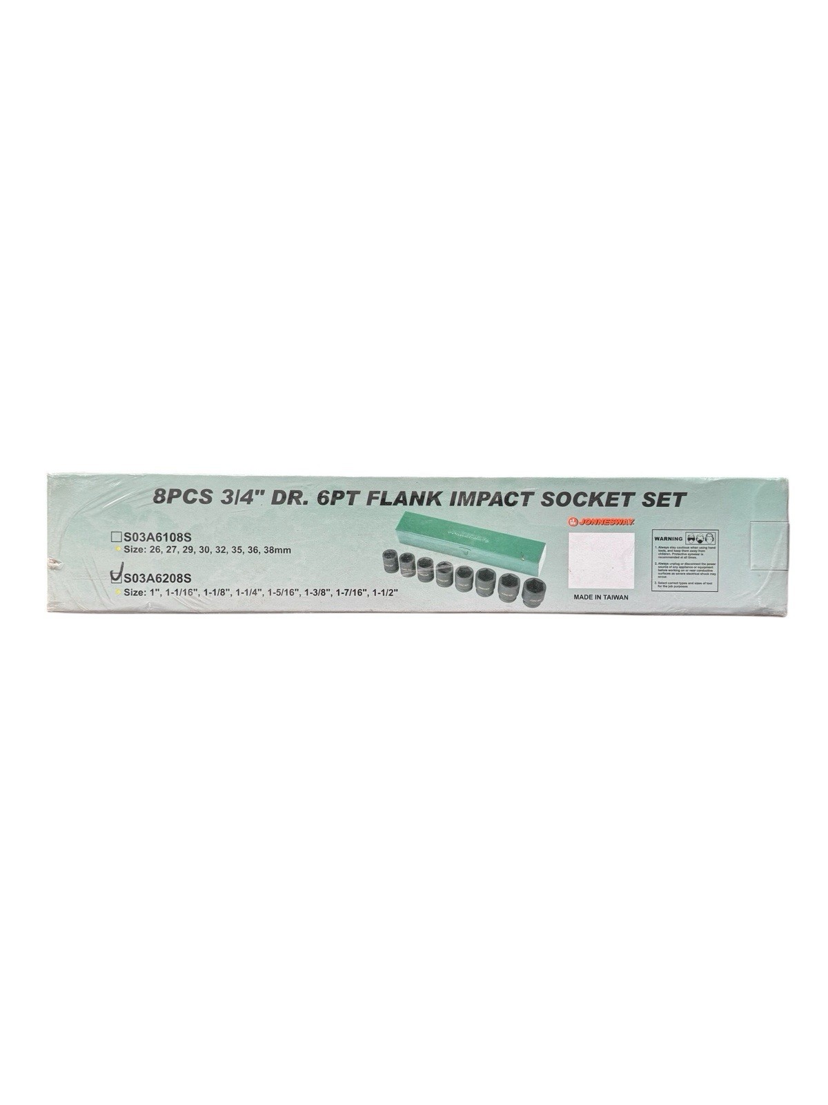 8PCS 3/4″ DRIVE – 6PT FLANK IMPACT SOCKET SET