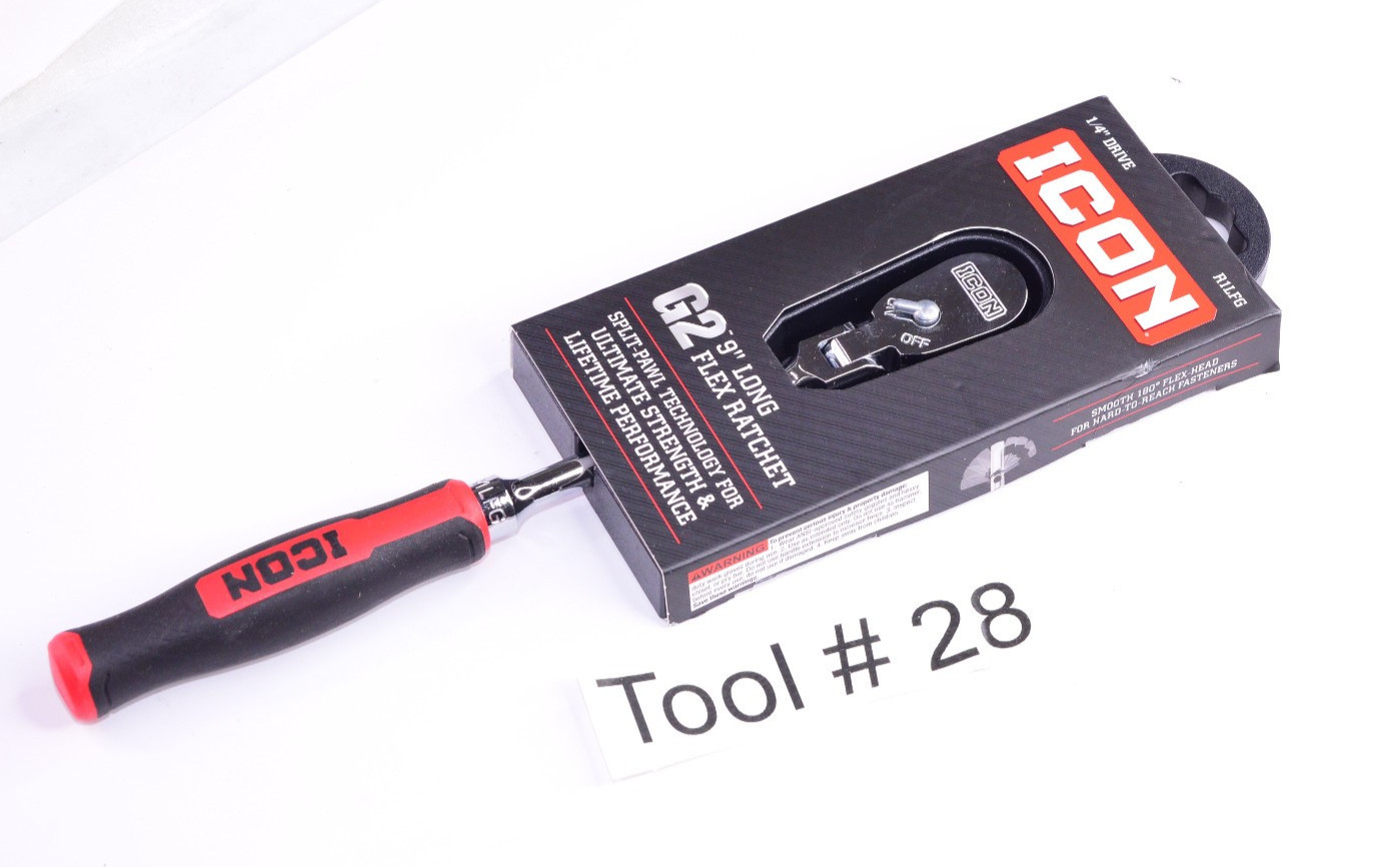 ICON G2 1/4″ Drive Long Flex Ratchet R1LFG NEW w/Comfort Grip FREE SHIPPING📦