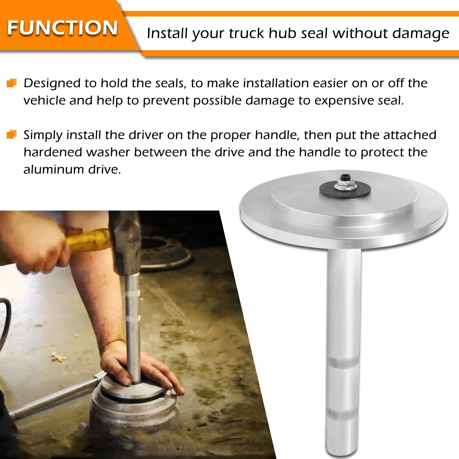 61850 Truck Hub Seal Installer Kit for Class 7 Class 8 Duty Road Trucks Trailers