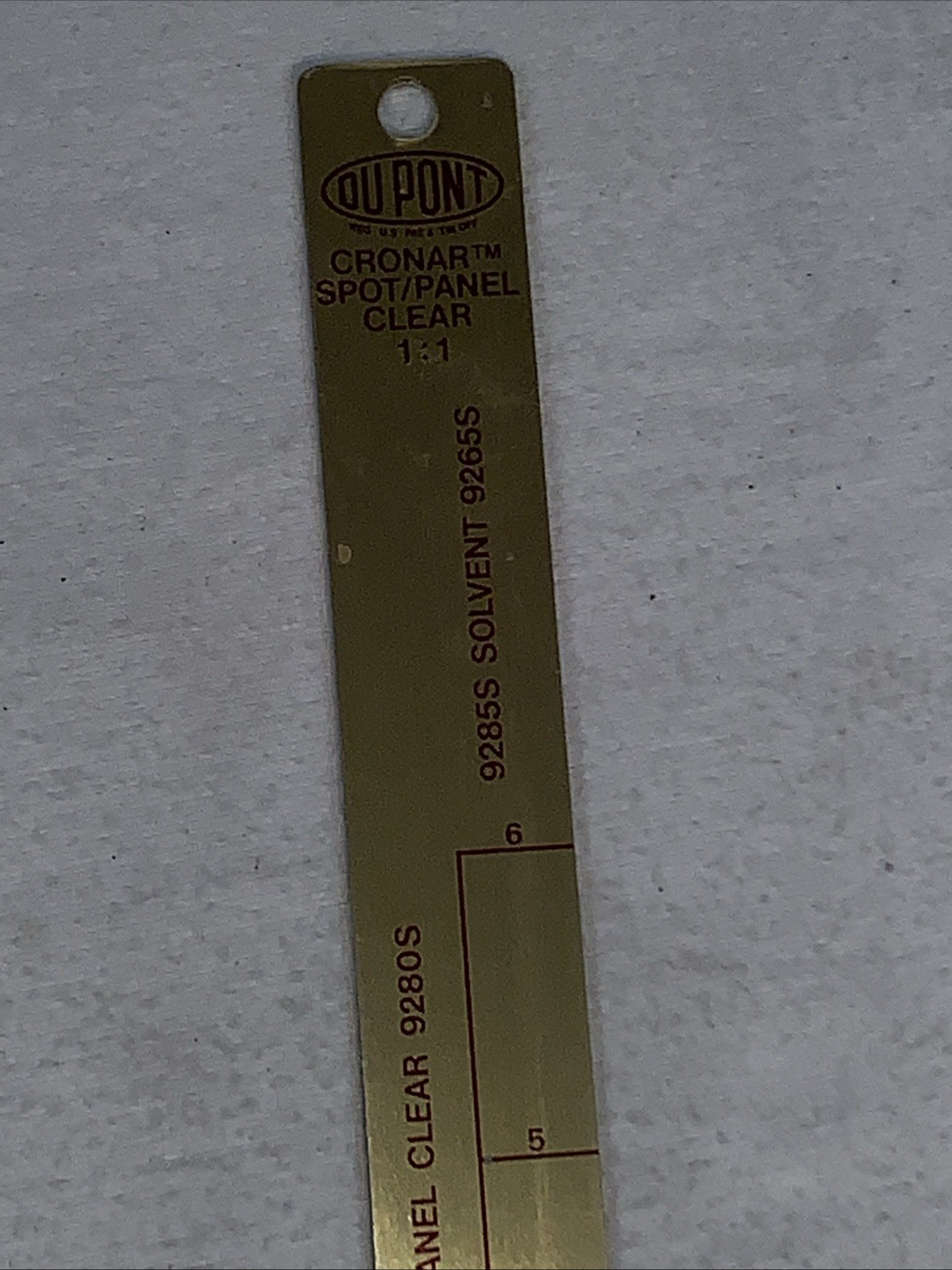 Du Pont Auto Metal Measuring Mixing Stirring Stick Cronar Silver Vtg 9500S 9504S