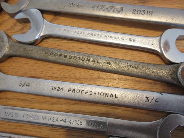 22 Pc Wrenches Netsuren Proto Craftsman S-K Rahsol Stanley Allen Bridgeport STP