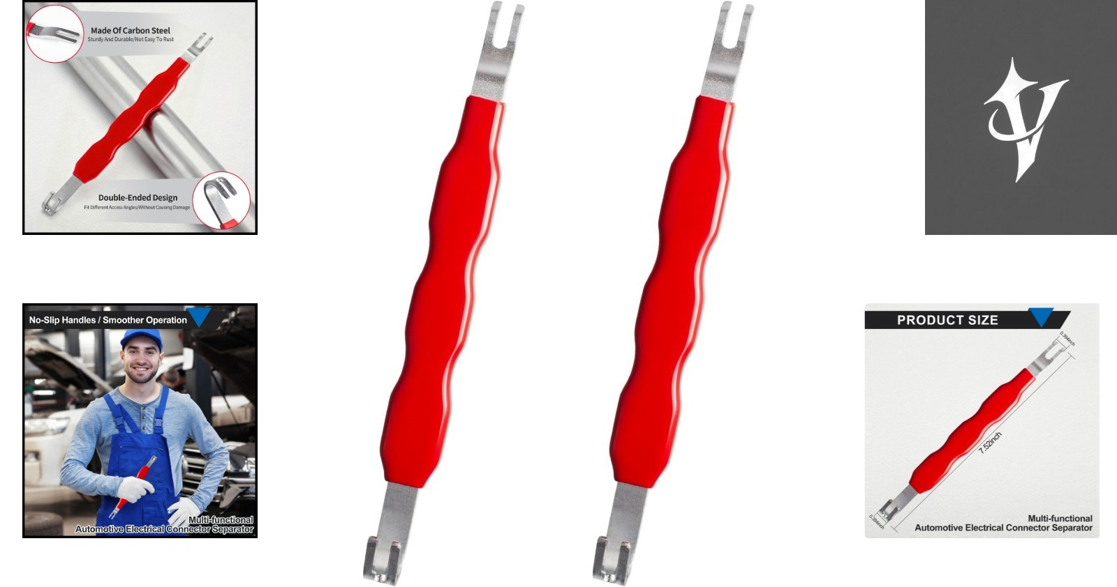 Universal Electrical Connector Removal Tool – 2 Pieces with Soft Grip Handle
