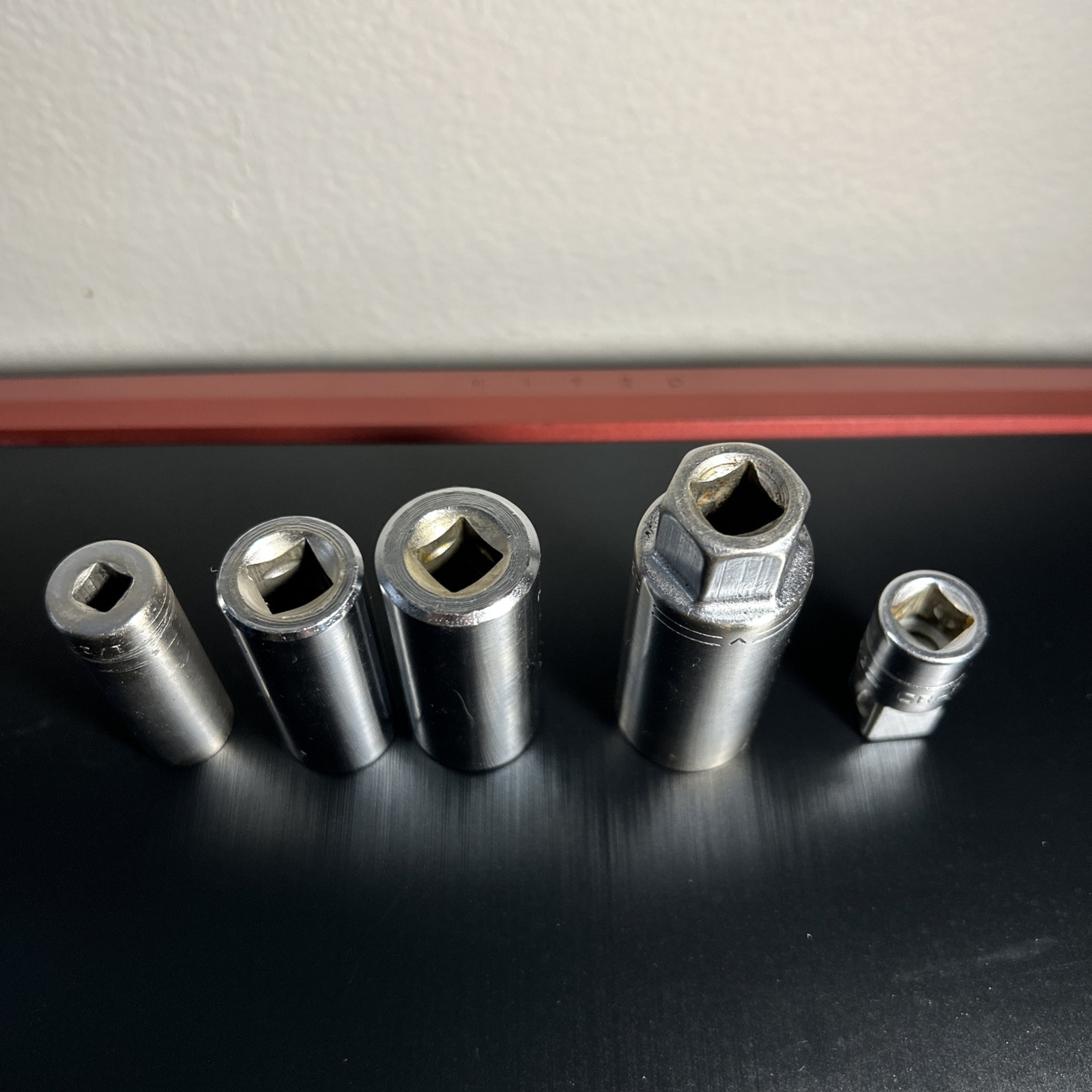 Craftsman 3/8-1/2 Socket Adapter & 4 Deep 1/2 Sockets =v=, 15mm, 17mm, 13/16=v=