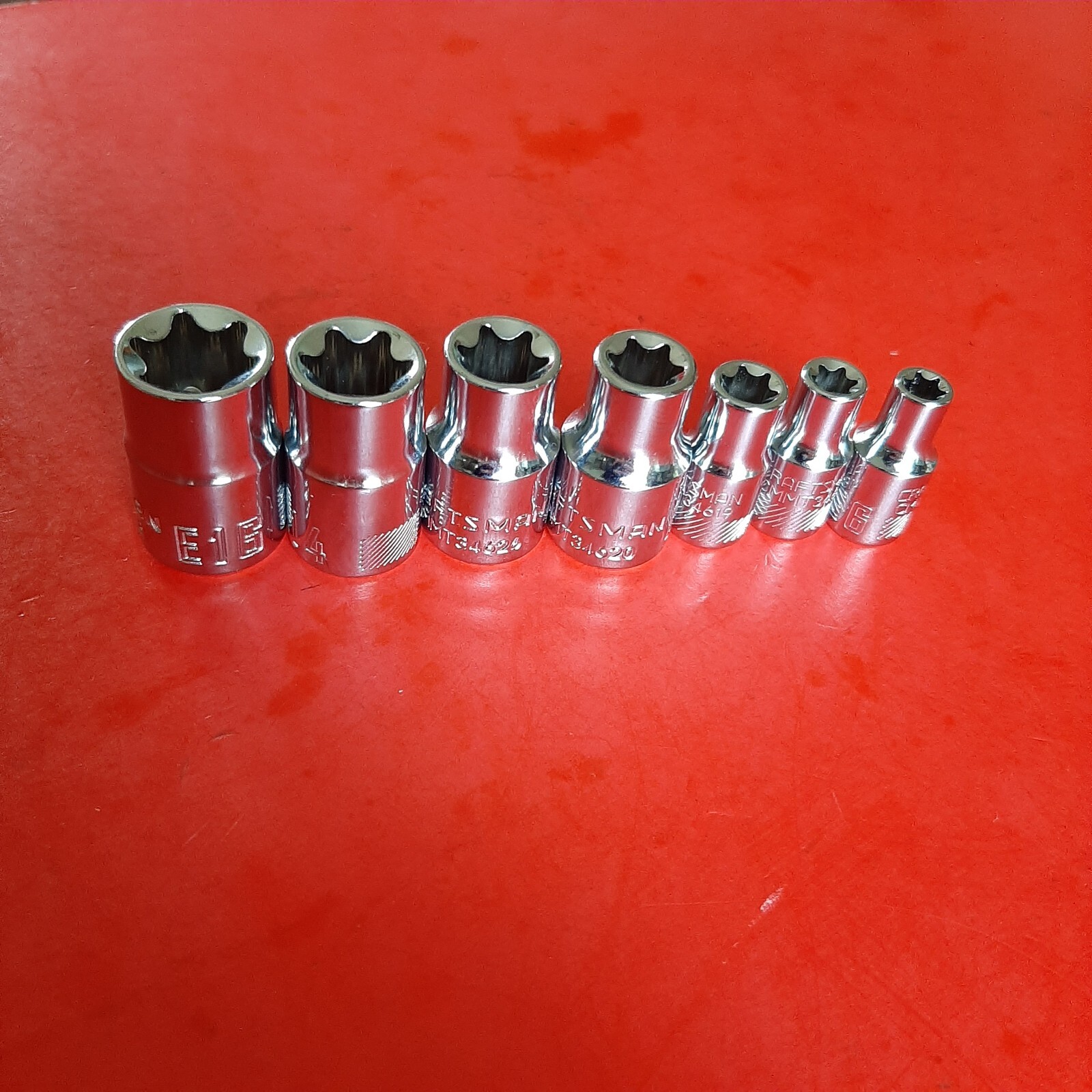 NEW CRAFTSMAN TOOLS 7pc 1/4 3/8 Drive EXTERNAL ETorx Female Torx Socket Set 6-16