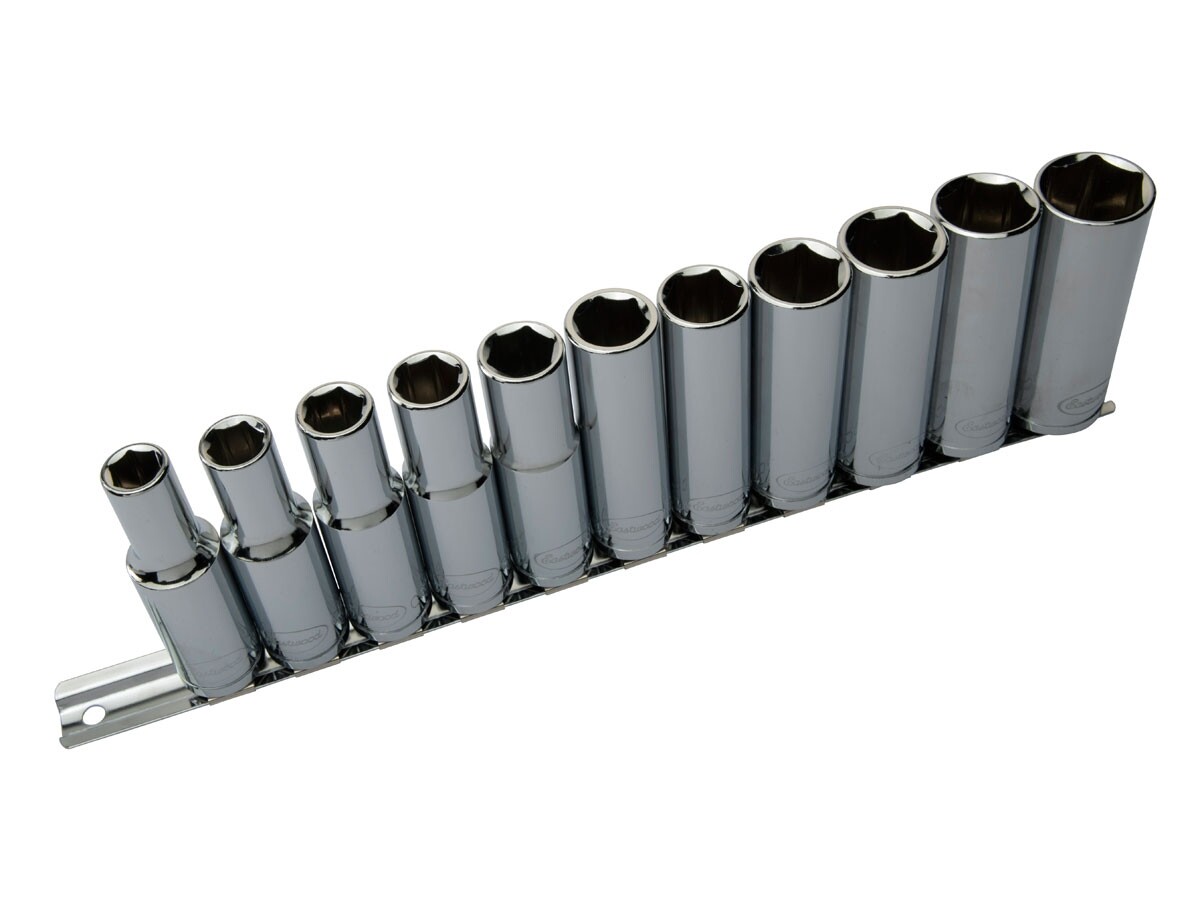 Eastwood 1/2 inch Drive Deep Metric 11 Piece Socket Set Chrome Vanadium Steel