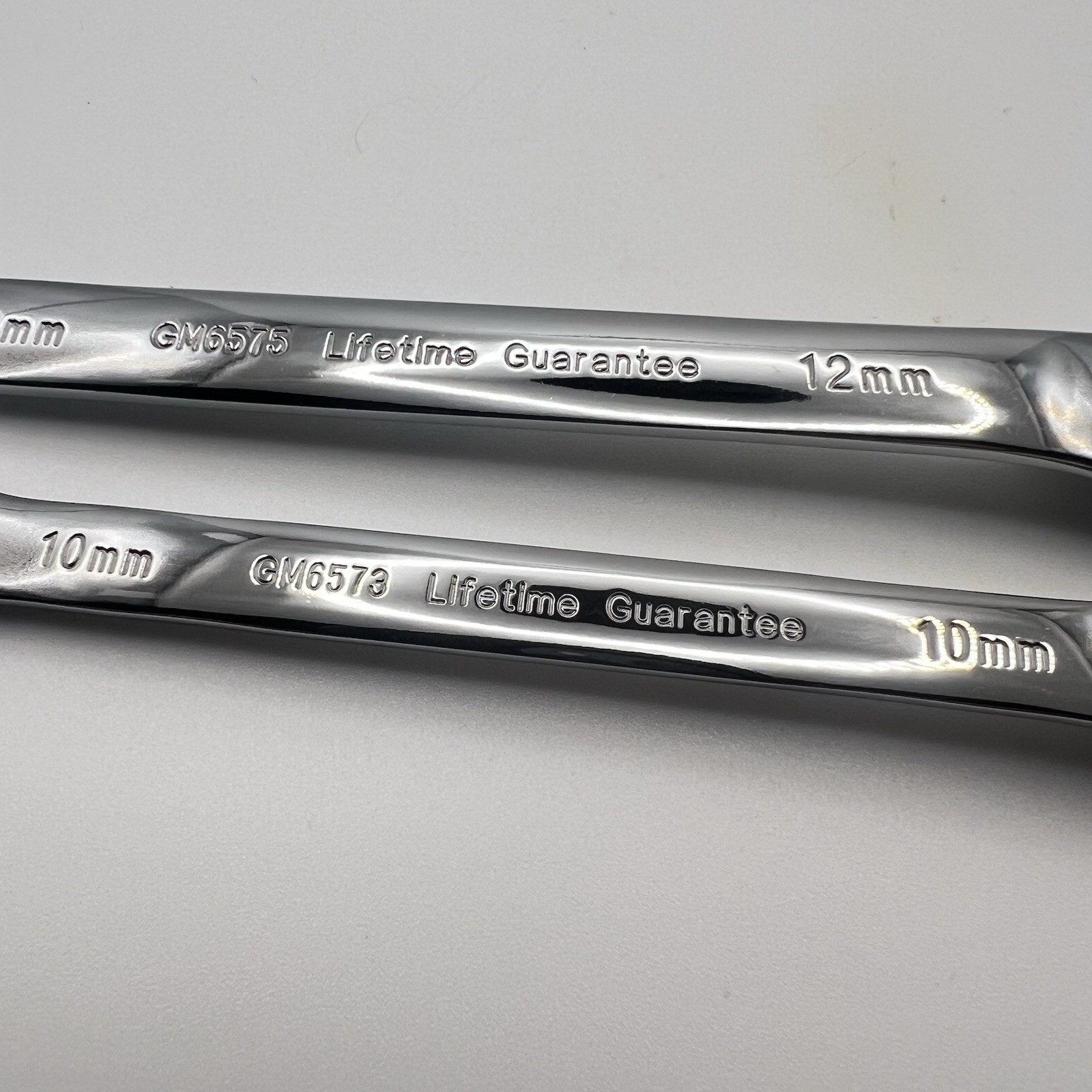 Power Torque 2pc Reversible Ratcheting Combination Wrench Set Metric 10mm 12mm