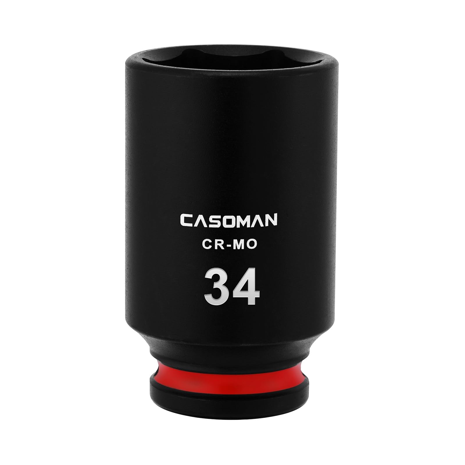 CASOMAN 1/2″ Drive x 34mm Deep Impact Socket, 6-Point, Metric, CR-MO