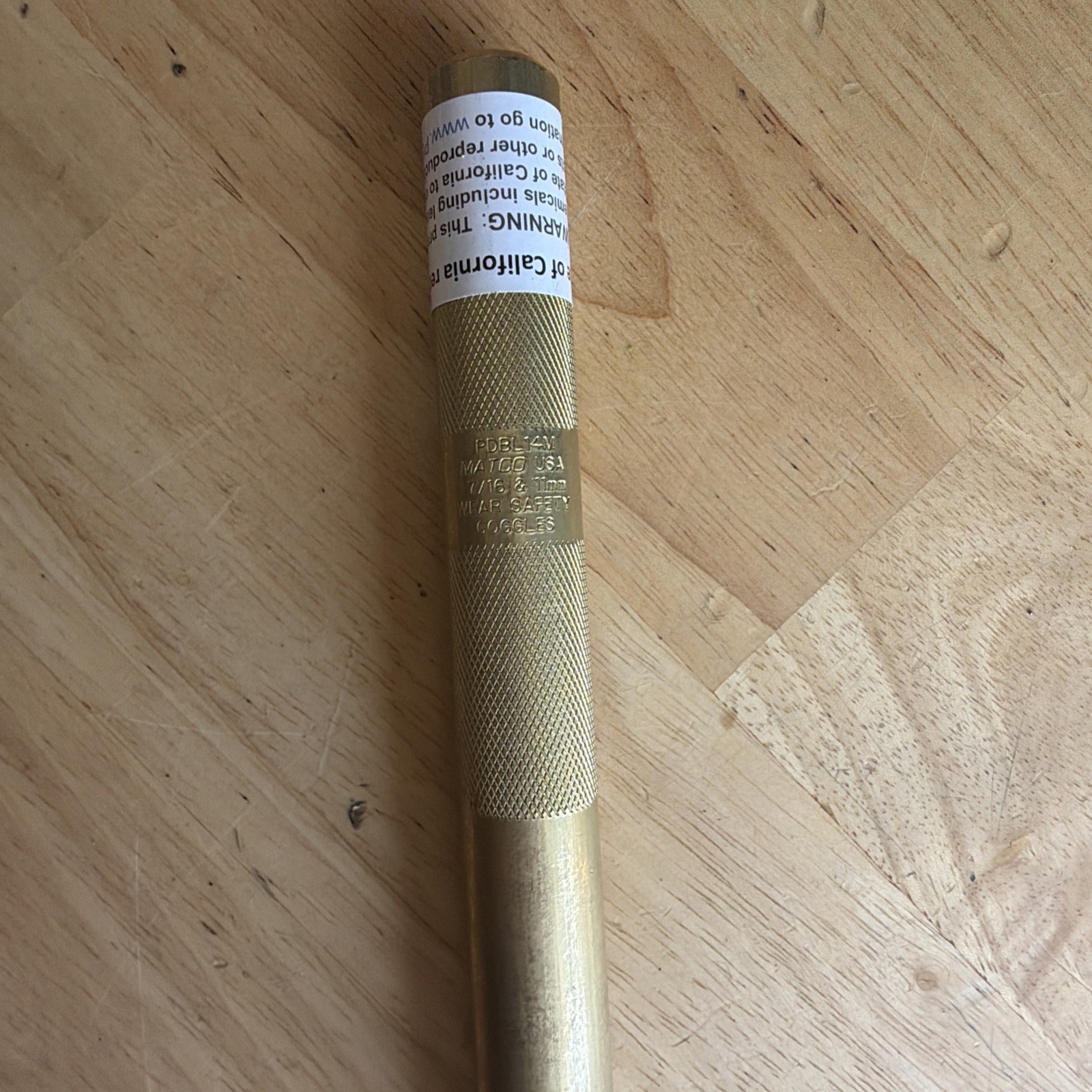 Matco Tools 7/16″ 11mm Tapered Brass Punch 14″ Long Knurled PDBL14M USA NEW