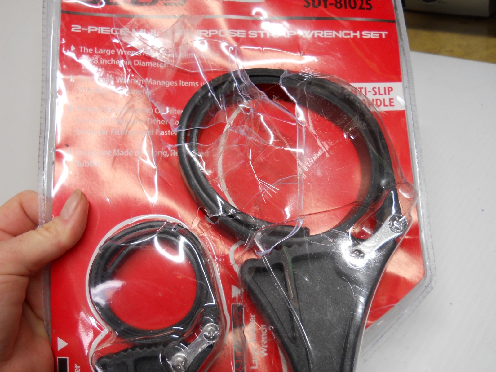 Sedy SDY-81025 2 PC Multi-Purpose Strap Wrench Set 4″ & 6-3/8″ Anti Slip Handle