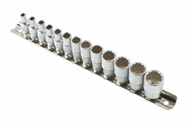 Laser 7590 Bi-Hex Standard Socket Set 13pc 1/4″D 4-14mm