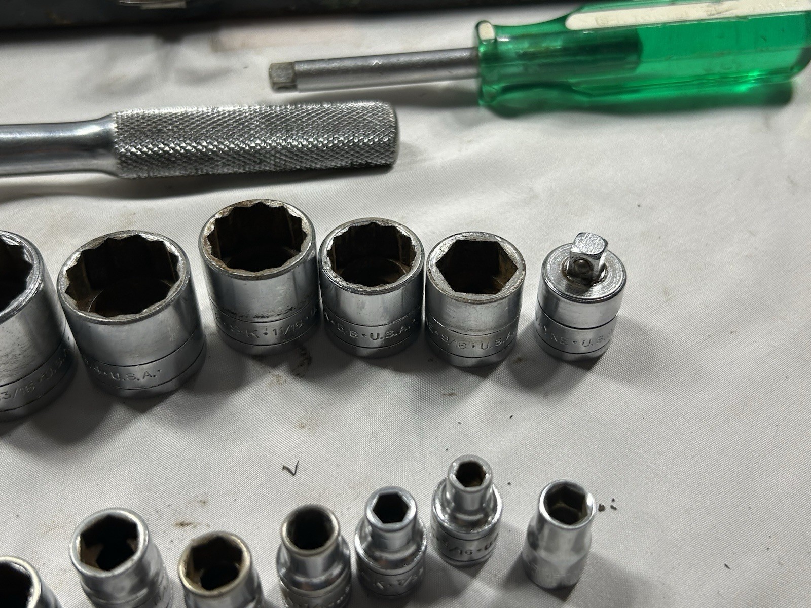 S-K Tools 3/8″ And 1/4” Drive 23 Piece Socket Set USA Made Please Read
