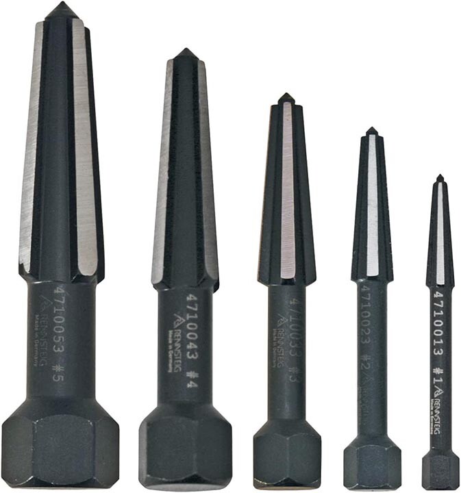 Knipex 9R4719003 Screw Extractor Double-Edged Set 5 Parts Size 1 to 5 In Pouch