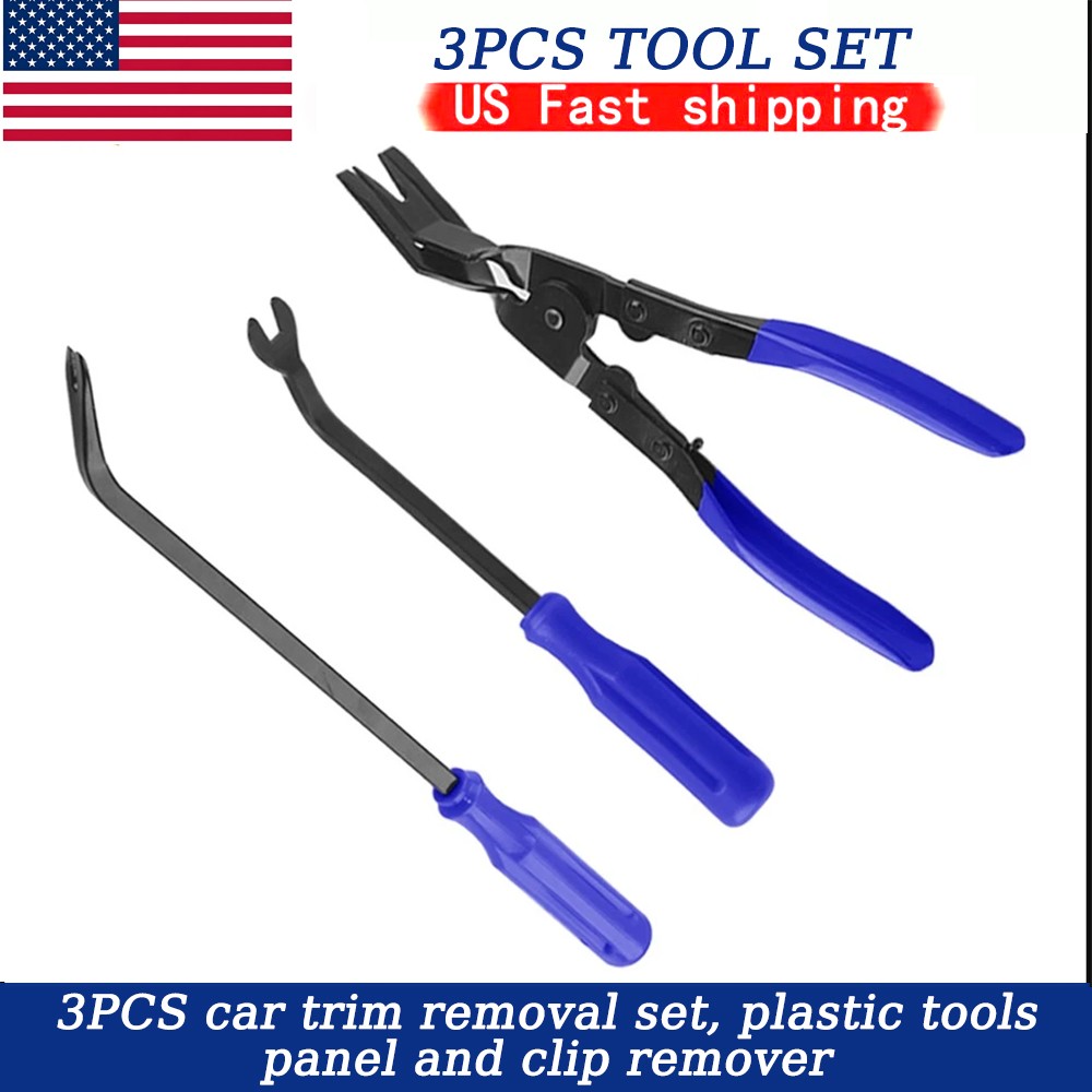 3PCS Auto Trim Clip Remover Tool Removal Pliers Fastener Door Panel Retainer Set
