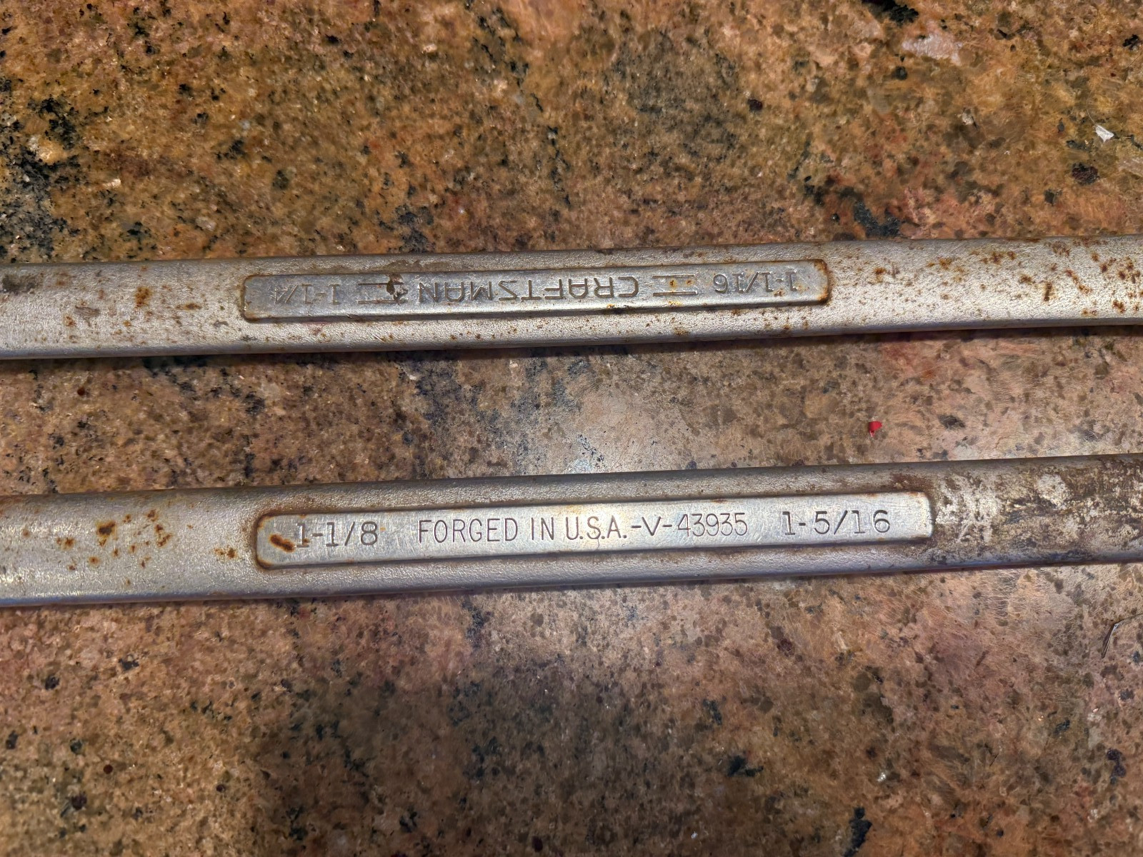 Qty=2 Craftsman VV 43935 12 point double Box End, Wrench 1-1/8 & 1-5/16 USA