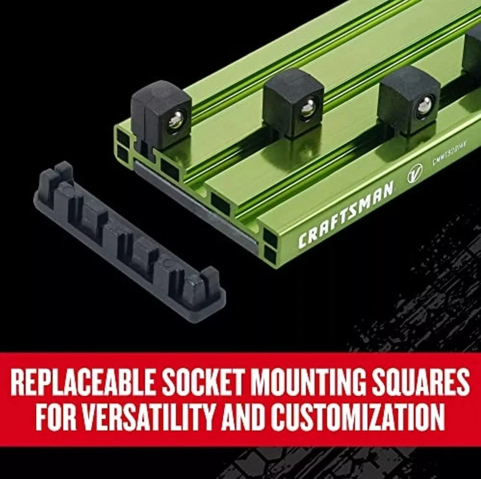 CRAFTSMAN V-SERIES Socket Organizer, Magnetic, Green, 3 Piece (CMMT92001V)