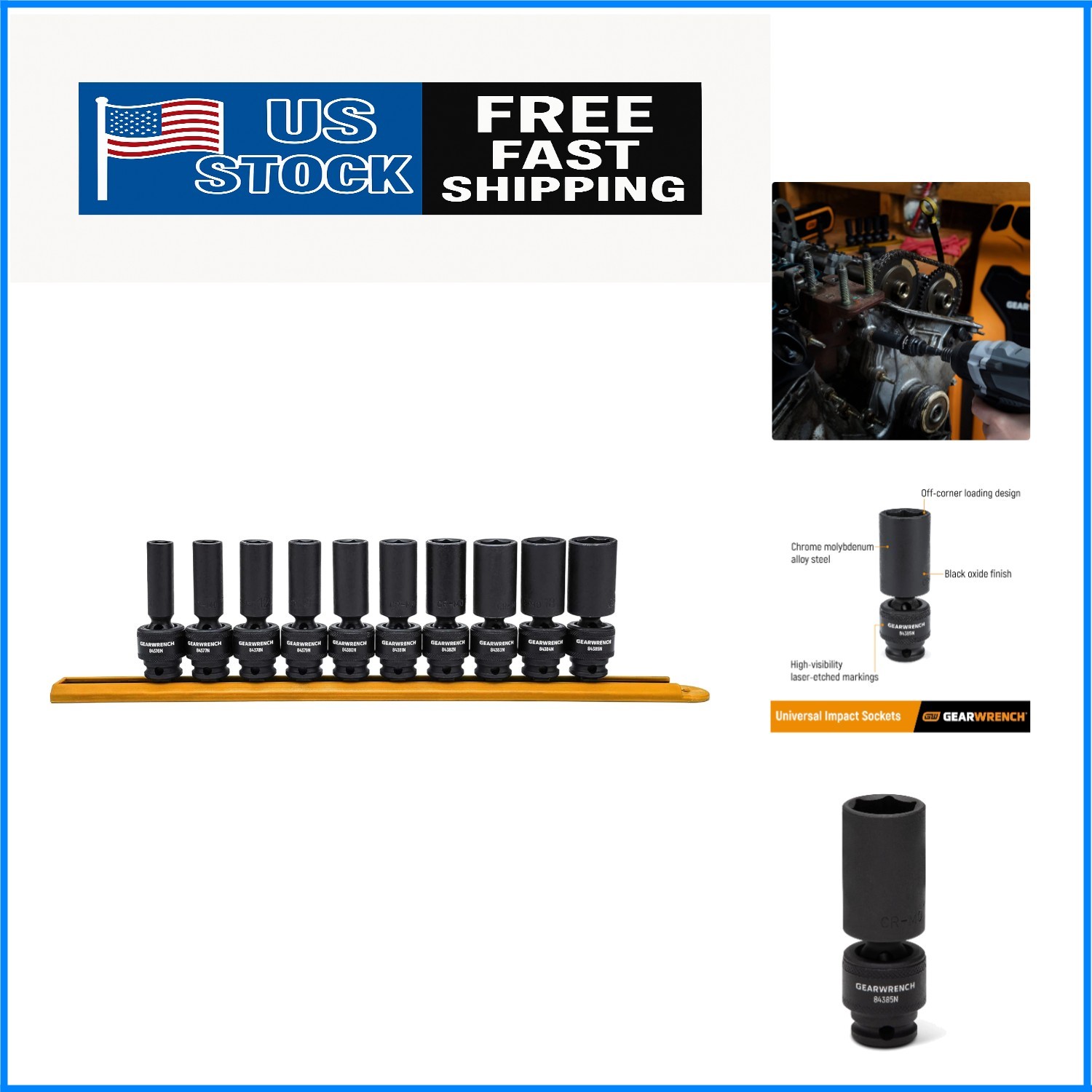 Metric 10-Piece 3/8” Drive Deep Impact Socket Set – Reliability and Performance