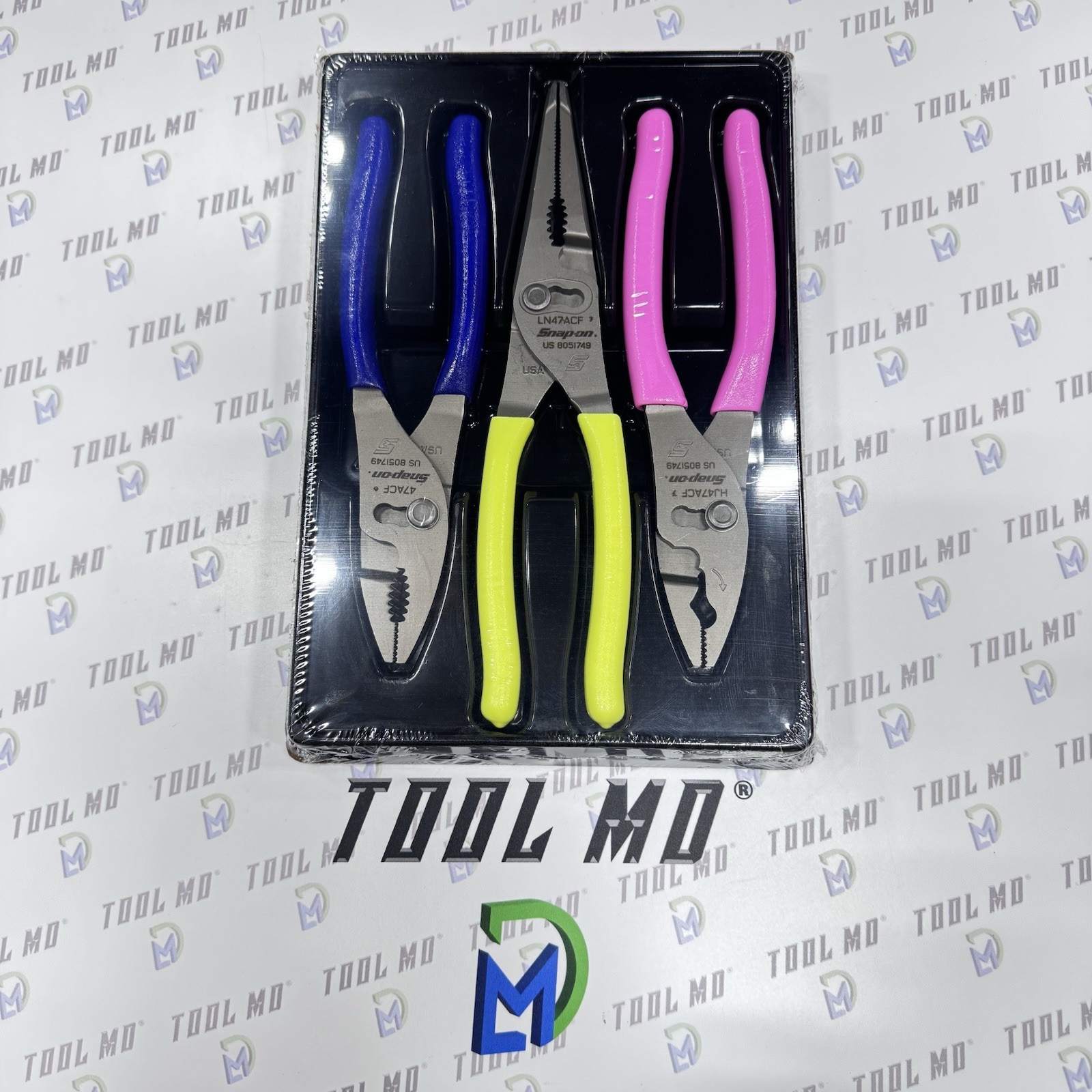 Snap-on Tools USA NEW Assorted Color Slip Joint Pliers Set PL347ACF LN47ACF