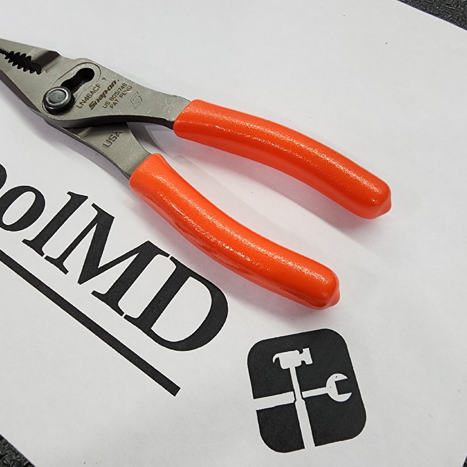 Snap-on Tools USA NEW ORANGE 7″ Talon Grip Long Nose Slip Joint Pliers LN46ACF