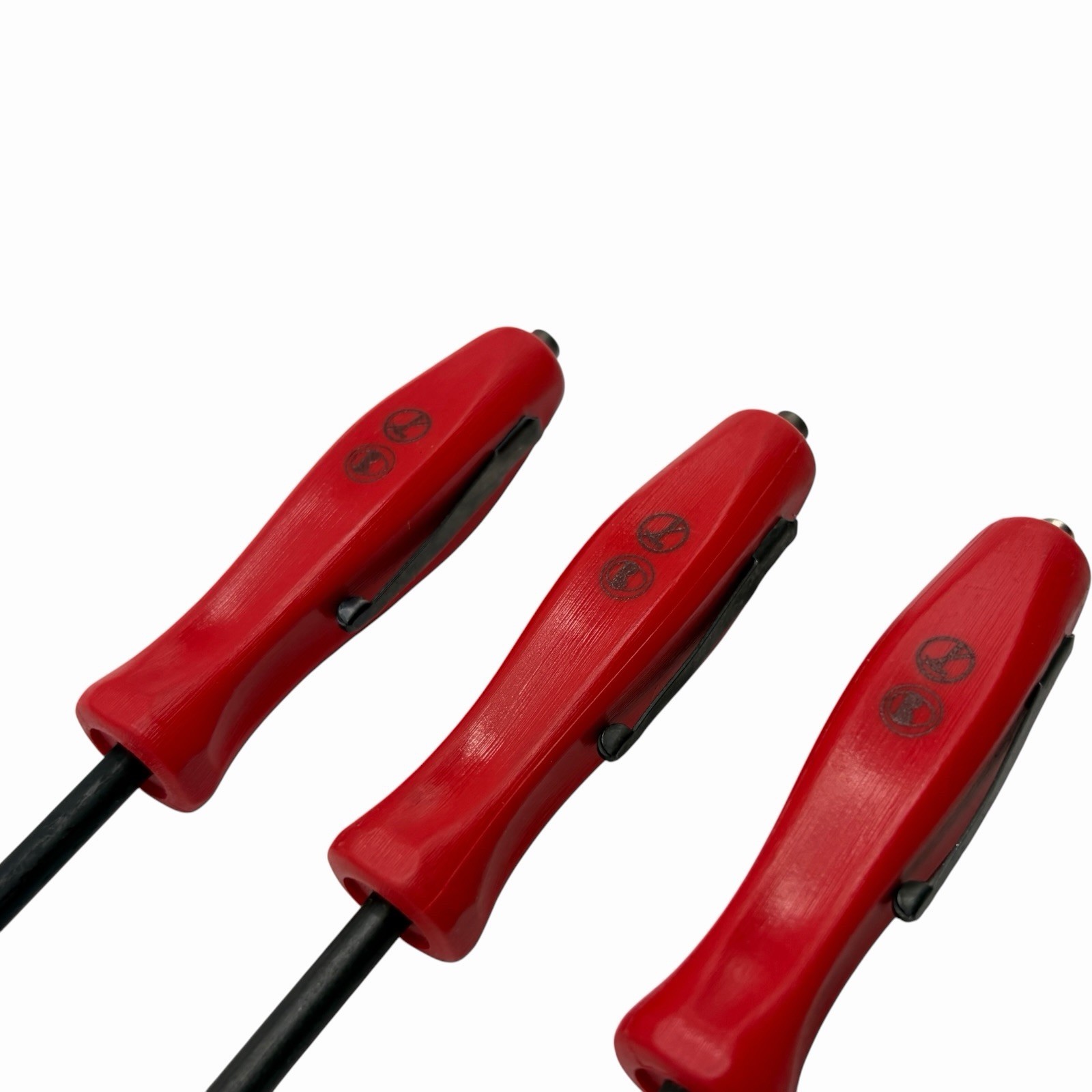 Snap On Tools Mini Magnetic Pocket Pry Bar Set 3 piece Red 5 inch Bent 90