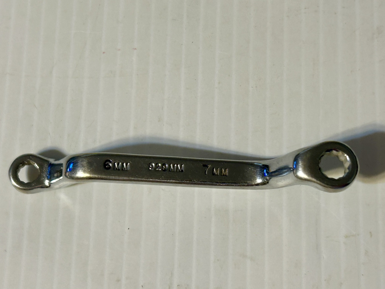 Vintage Duro/Indestro USA 929MM 6MM & 7MM Offset Box End 12 Pt Metric 4″ Wrench.