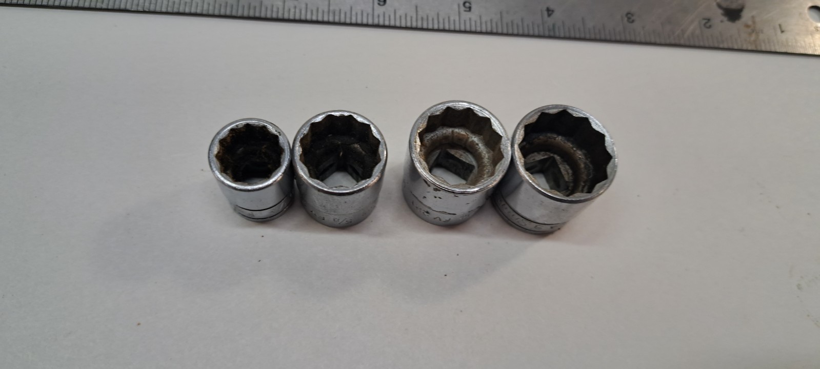 Snap On Tools F241, fv221, fv201,f-161, sae 12 pt. 3/8″ Drive USA Made Sockets
