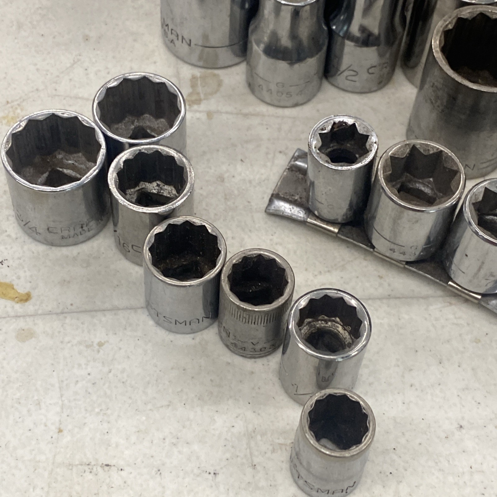 70+ pc. Lot Vintage Craftsman USA 1/4, 3/8 & 1/2 inch Drive Deep Sockets, M0899