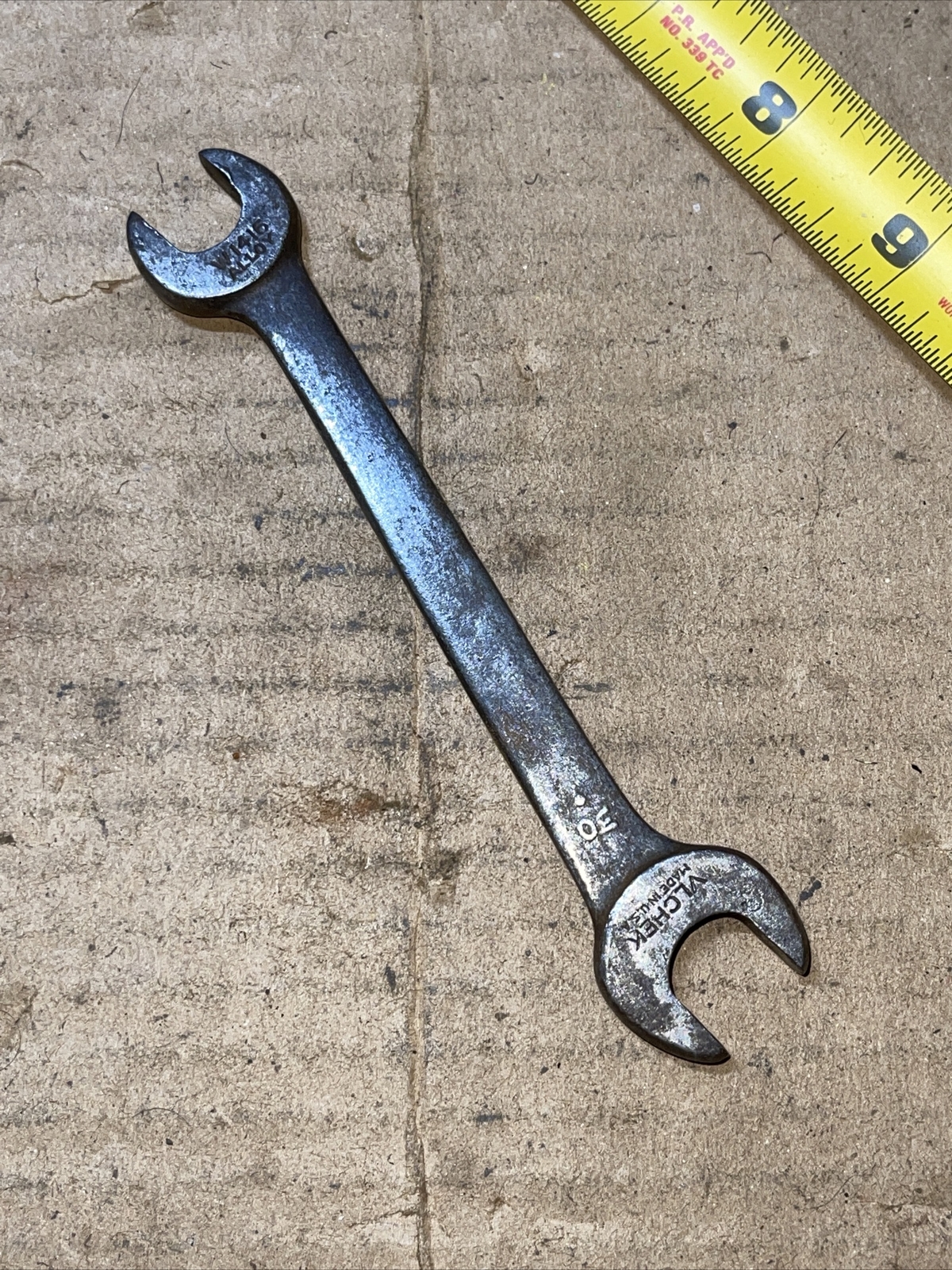 Vintage VLChek USA W1415 7/16 in x 1/2 in Stubby open end Wrench 7/16” x 1/2”