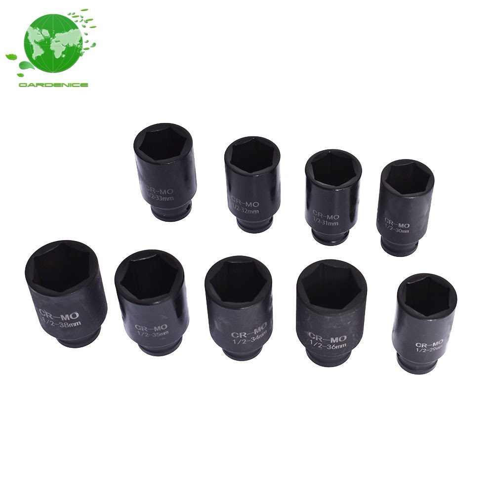 1/2″ Drive Metric Axle Hub Nut Sockets 29-38mm 9PCS Deep Impact Socket w/ Case