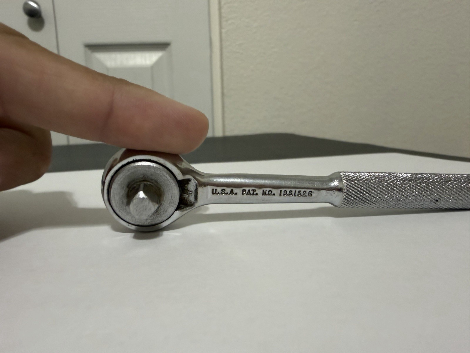 S-K Tools Chrome Ratchet 40970 USA 1/4″ Drive 4-1/2″ Knurled Handle