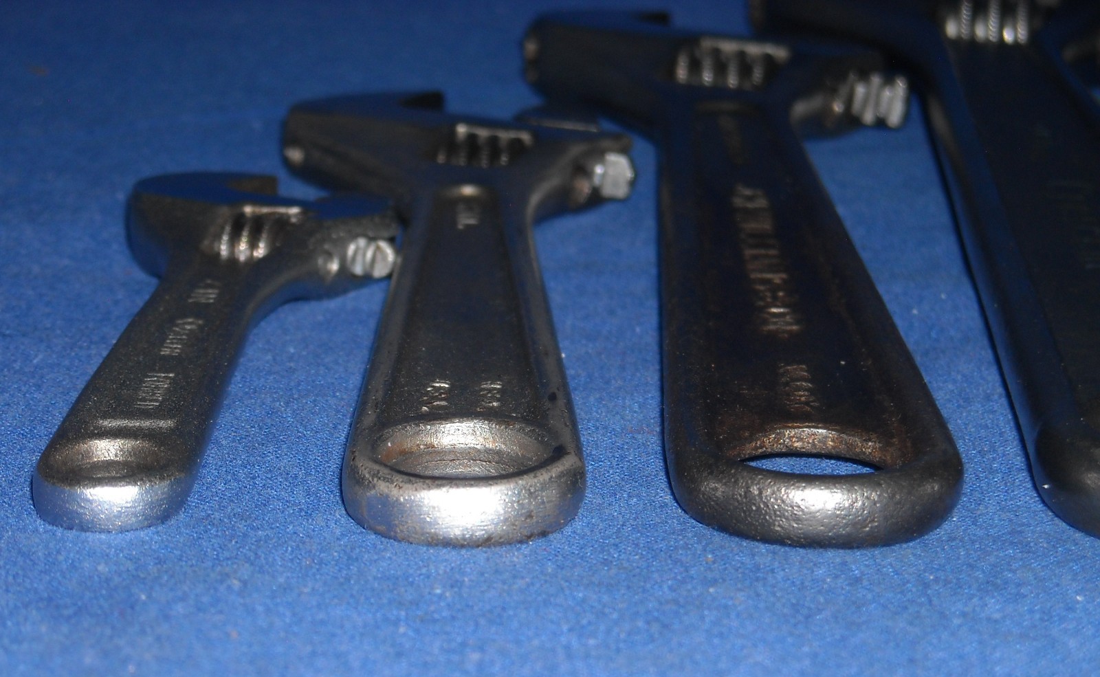 Vintage Crescent J.H. Williams Allen Adjustable Wrench Set 4, 6, 8, 10 & 12 inch
