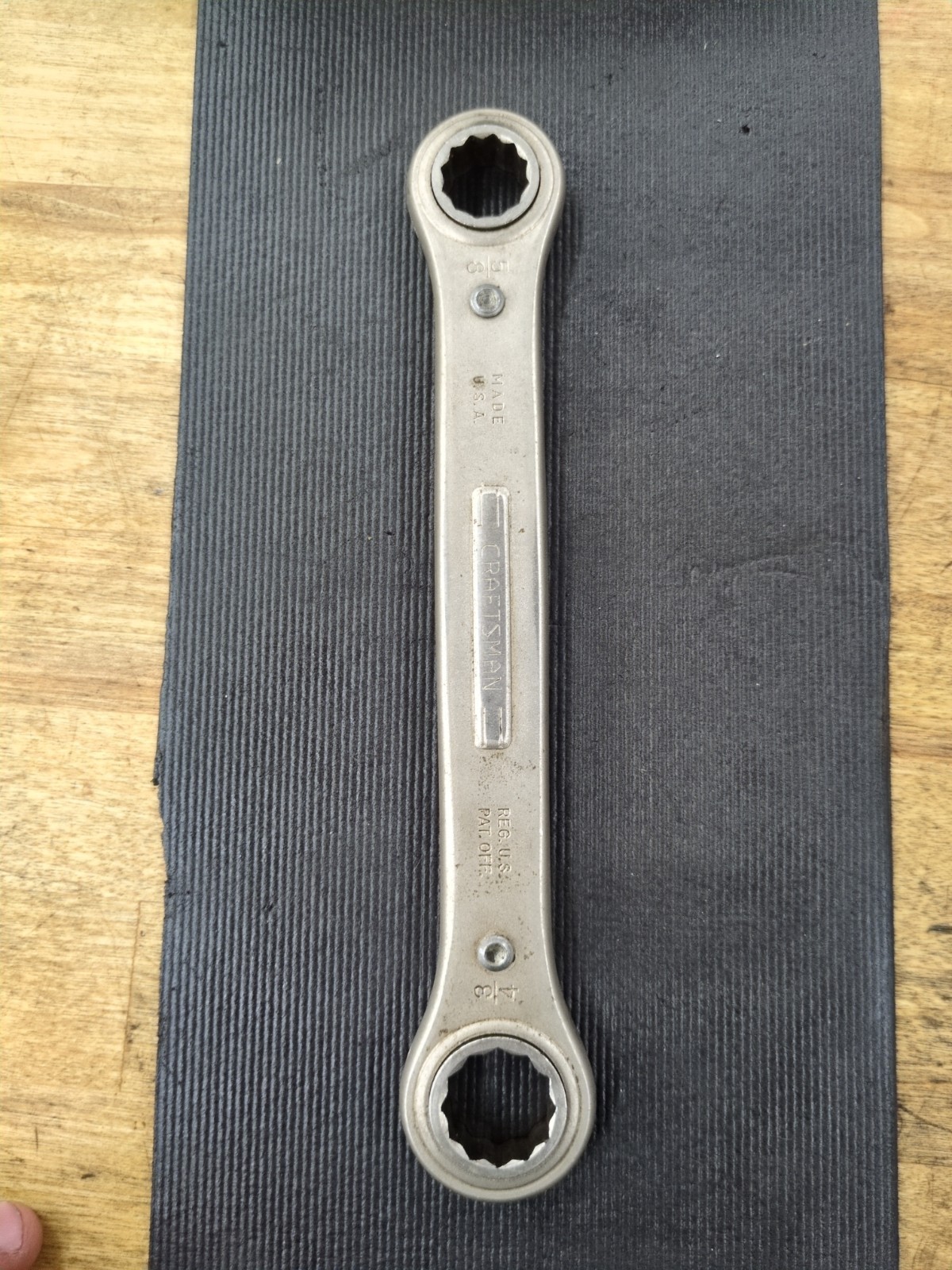 Craftsman 5/8″ x 3/4″ Box End Ratcheting Wrench Made in USA Vintage