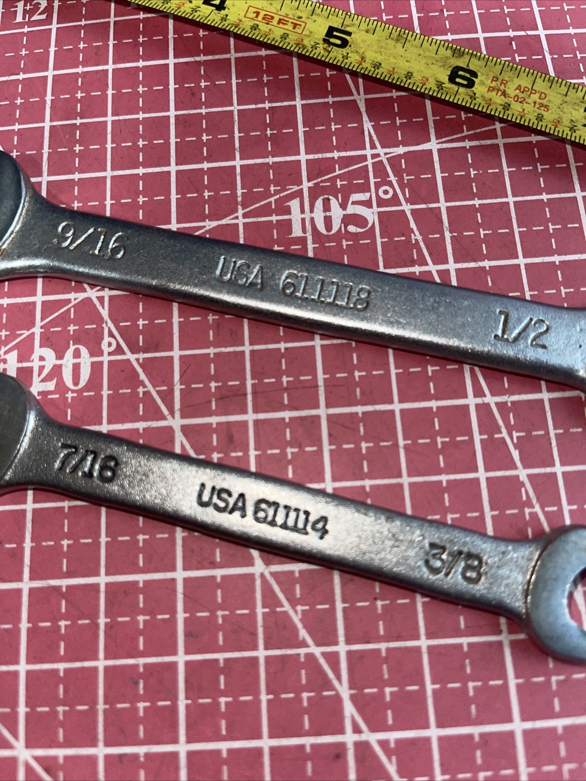 Easco USA 2 Piece SAE Open End Wrench Set 3/8 In – 9/16 In Vintage 3/8” – 9-16”