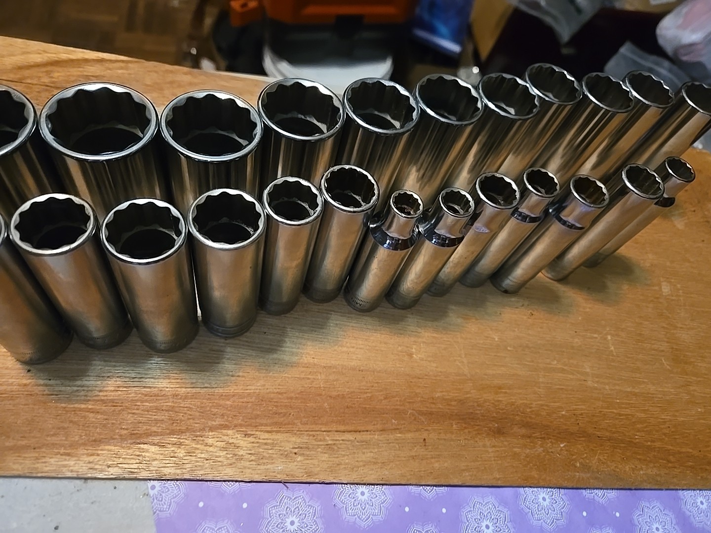 Snap-on Deep Metric Socket Set 1/2″ Drive 32mm To 10mm 12 Point- Ratchet S832