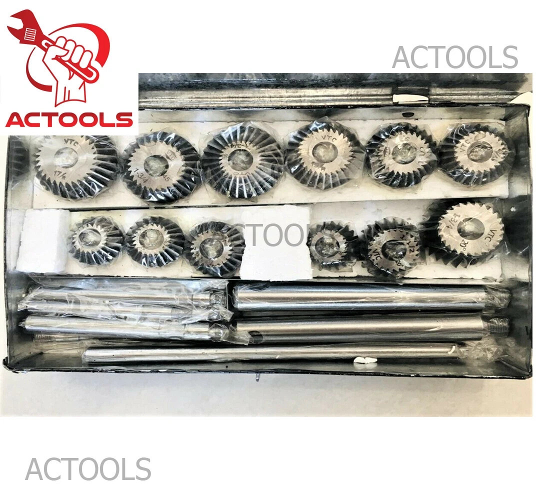 Valve Seat & Face Cutter Set 12 Pcs Set For Vintage Cars & Bikes ACTOOLS USA