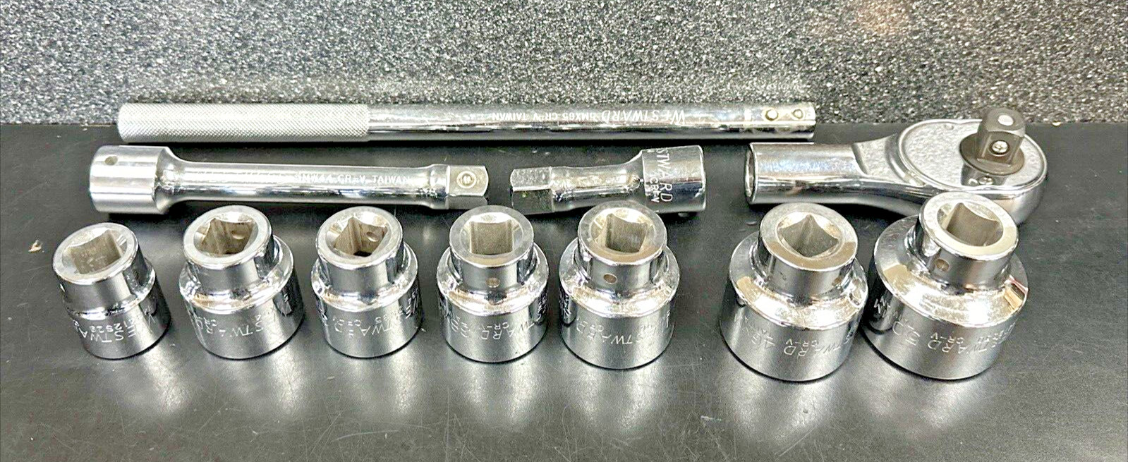 Westward 5MX65 Hand Ratchet 3/4″ Drive Extension 7pc Sockets