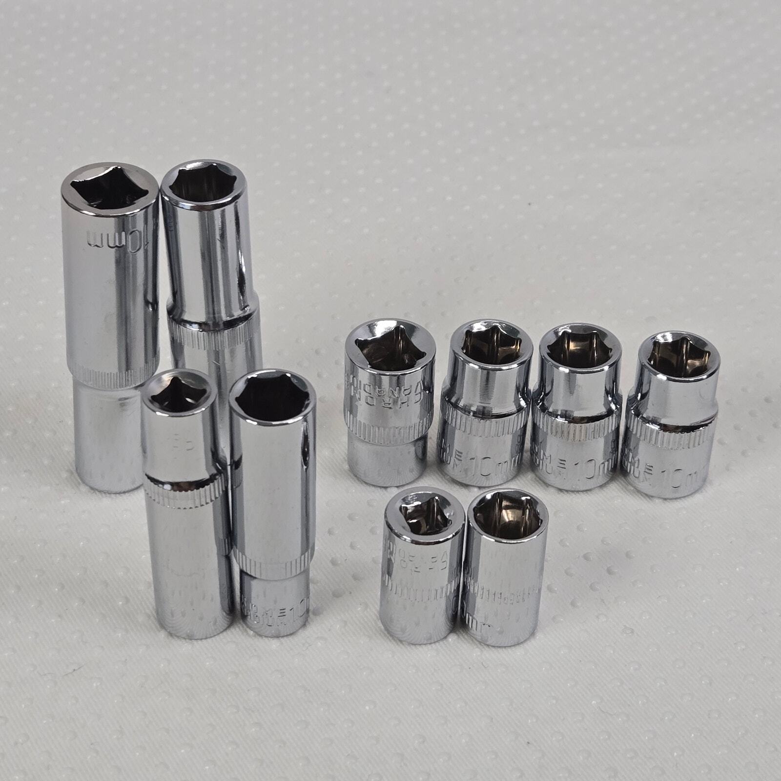 10mm Socket 10 Pcs Set 1/4″ & 3/8″ Multi Pack Magnetic Pick-up Tool
