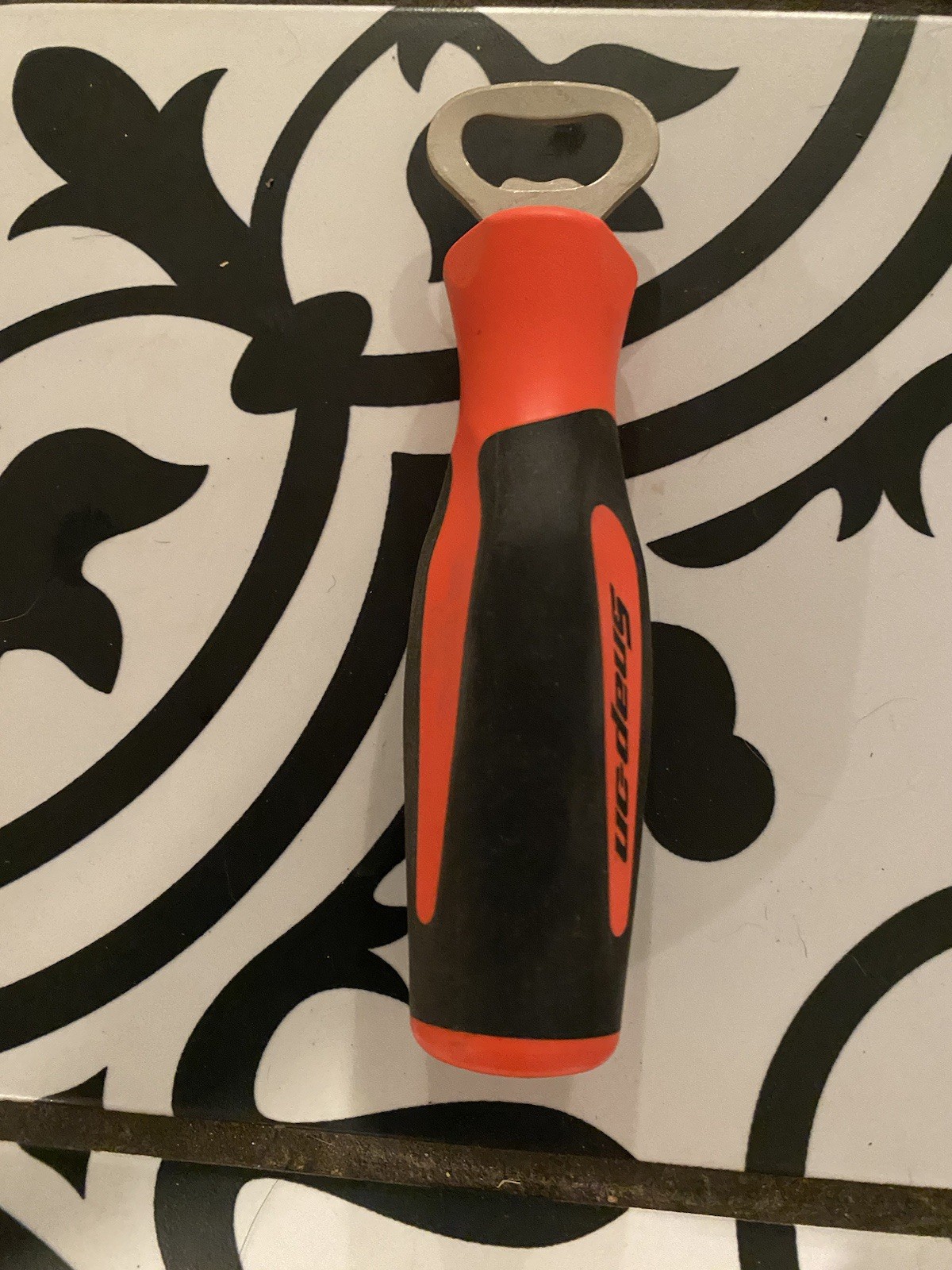 Snap-On Bottle Opener Neon Orange Handle Magnetic