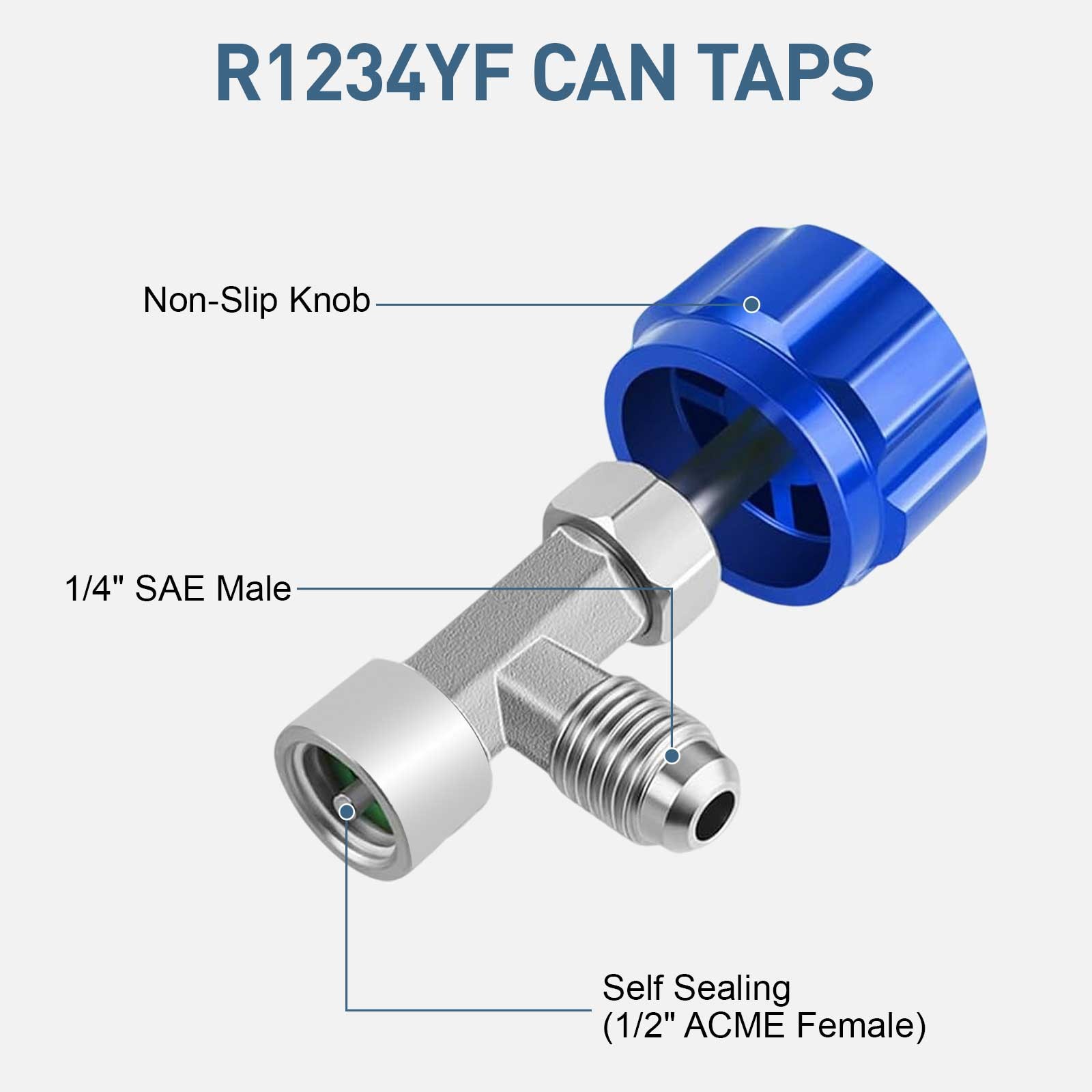 R1234YF to R134A Adapter Kit Quick Coupler High/Low Side Conversion A/C Can Tap