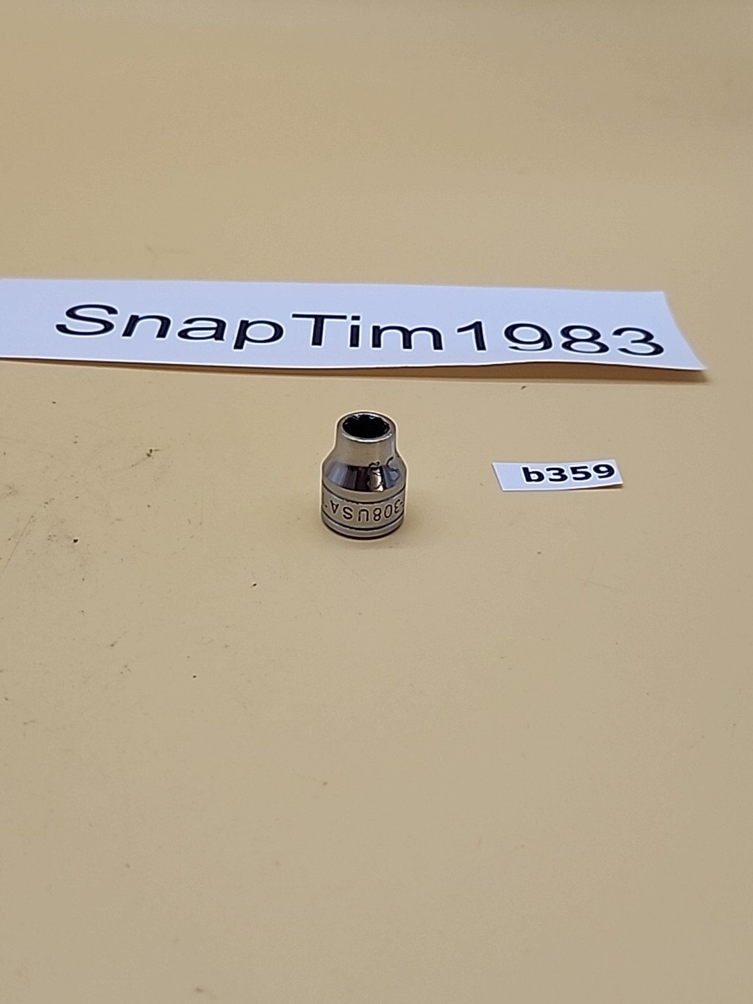 Snap-On Tools 3/8″ Drive 1/4″ SAE 8 Point Double Square Chrome Socket F308 USA