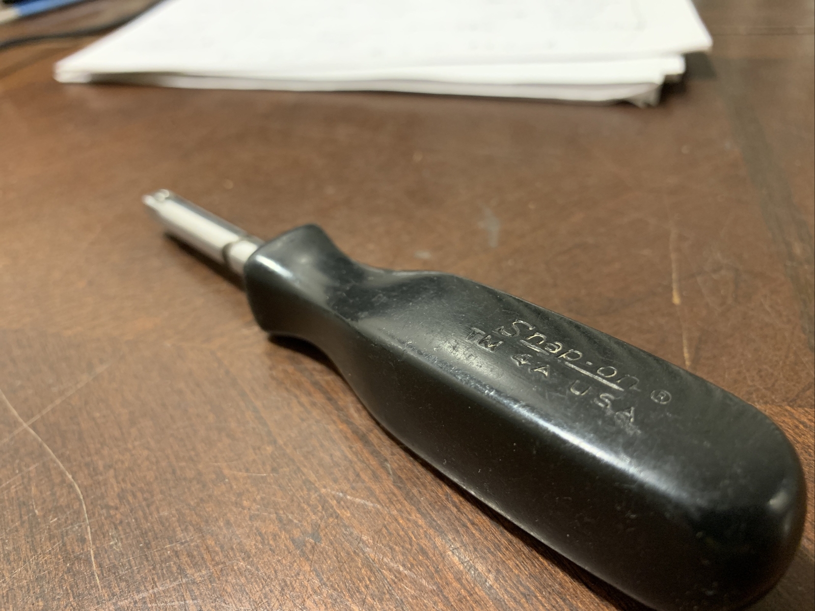 Snap On Tool USA TM4A Vintage Rare Black Handle 1/4”Dr Socket Driver Screwdriver