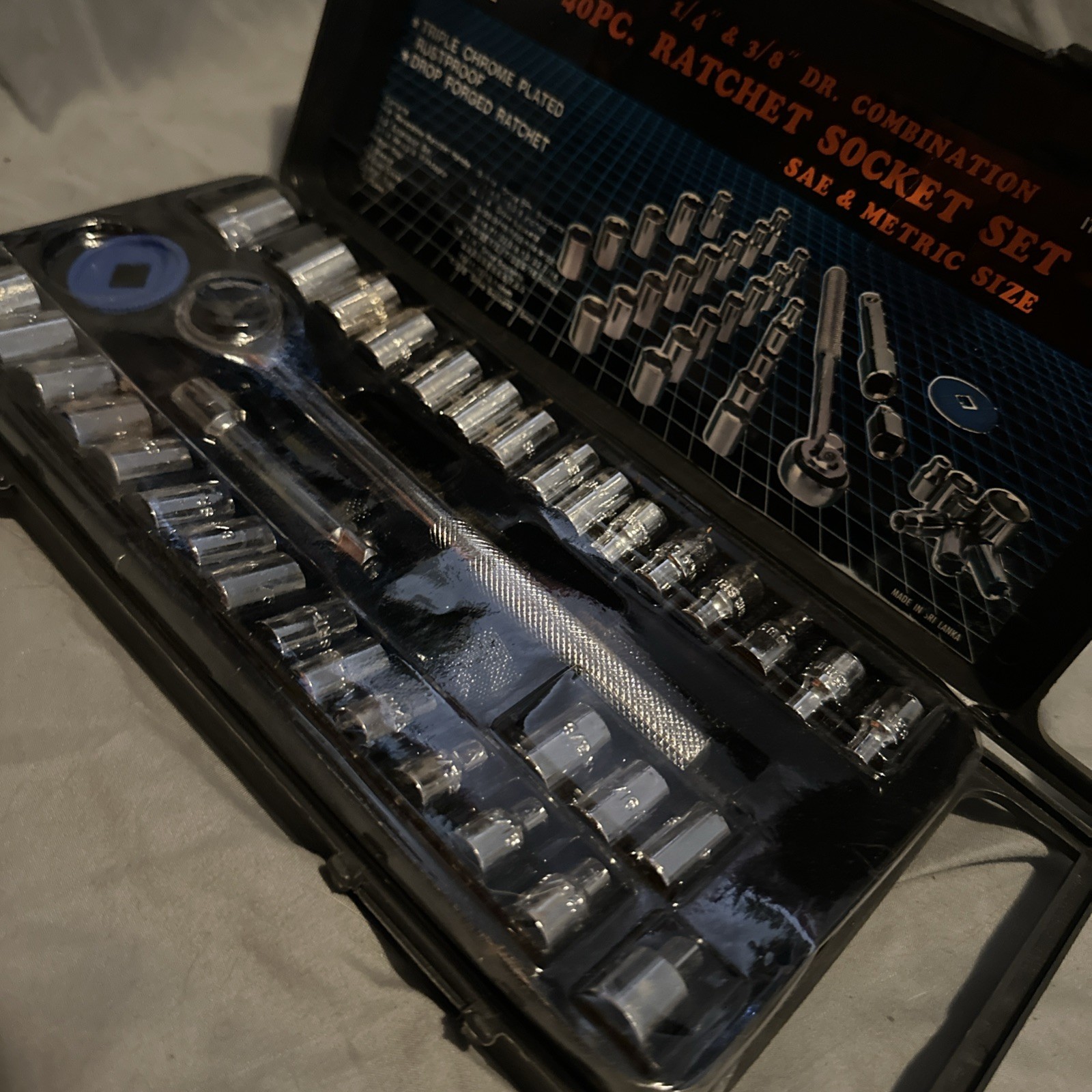 Cobra 40 pcs. Socket Wrench Ratchet Set Tool with Case COMPLETE