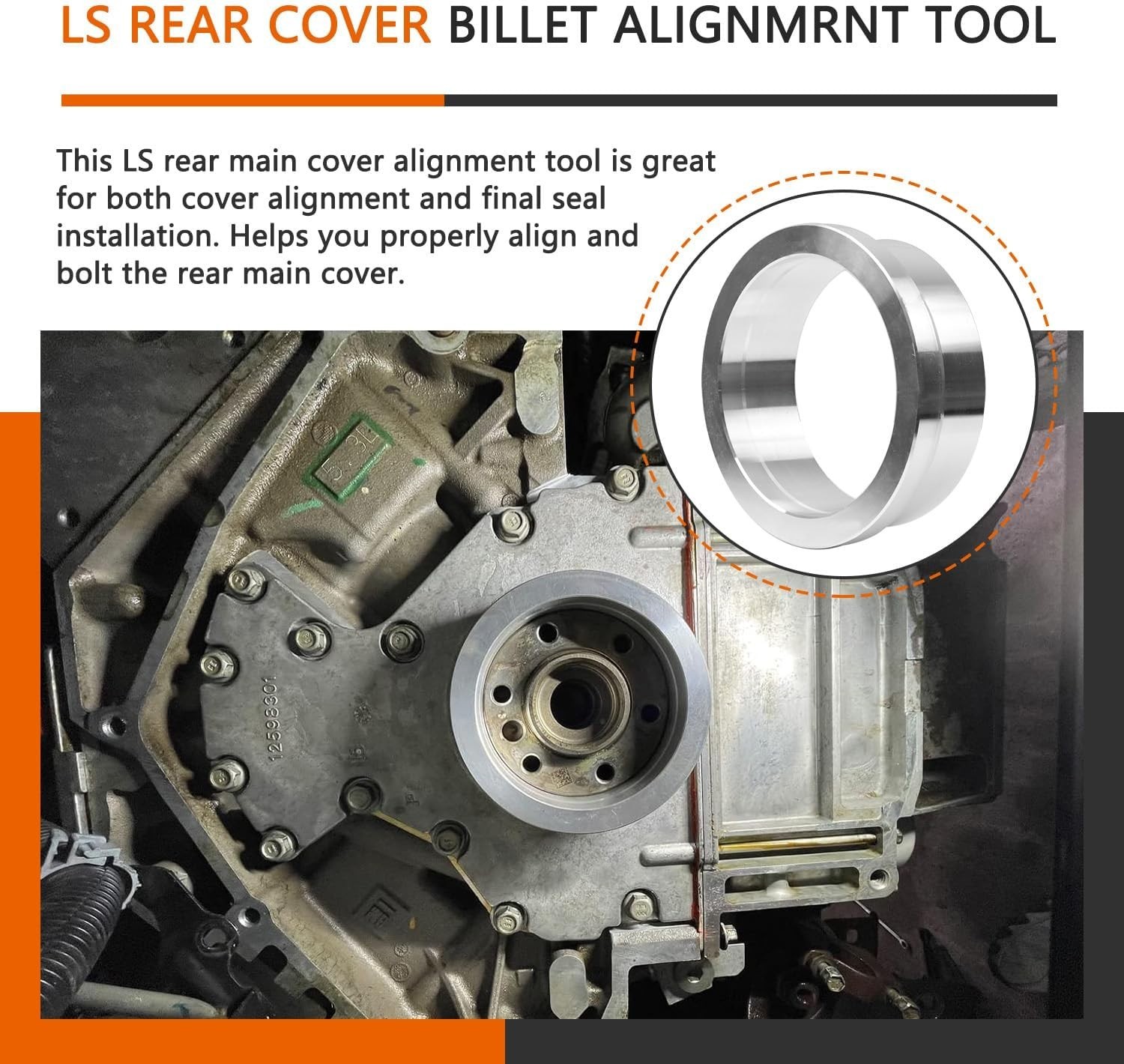 Rear Main Seal Alignment Tool for GM LS Engines 4.8 5.3 5.7 6.0 6.2 7.0 – LS1 LS
