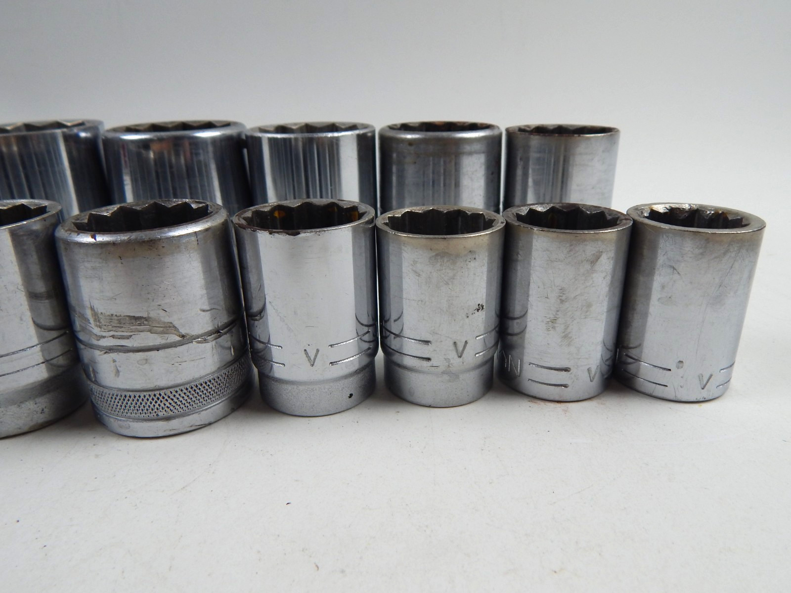 Vtg Craftsman Circle K & -V- Series 3/4″ Drive 20pc Socket Set Ratchet Extension